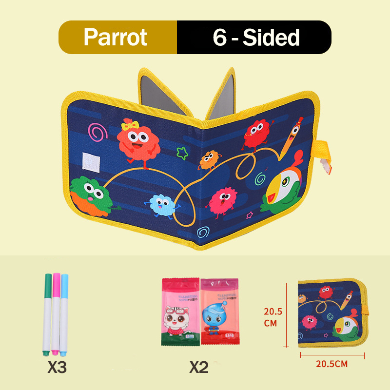 Libro de garabatos borrable, pizarra mágica reutilizable con bolígrafos, pintura para chico, juguete educativo Montessori, Kit para colorear de viaje DIY: Oro