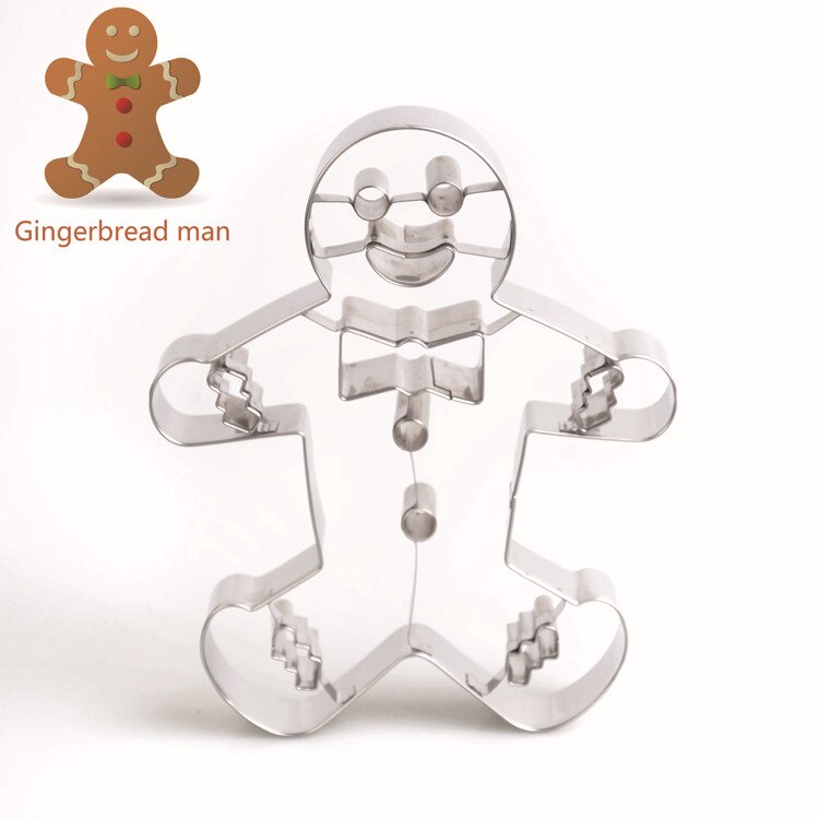 Choinka piernik Człowiek orzech żołnierz bałwan płatek śniegu narzędzia robić pieczenia ciastek ze stali nierdzewnej owoce foremka robić wykrawania ciasteczek: Jasny szary