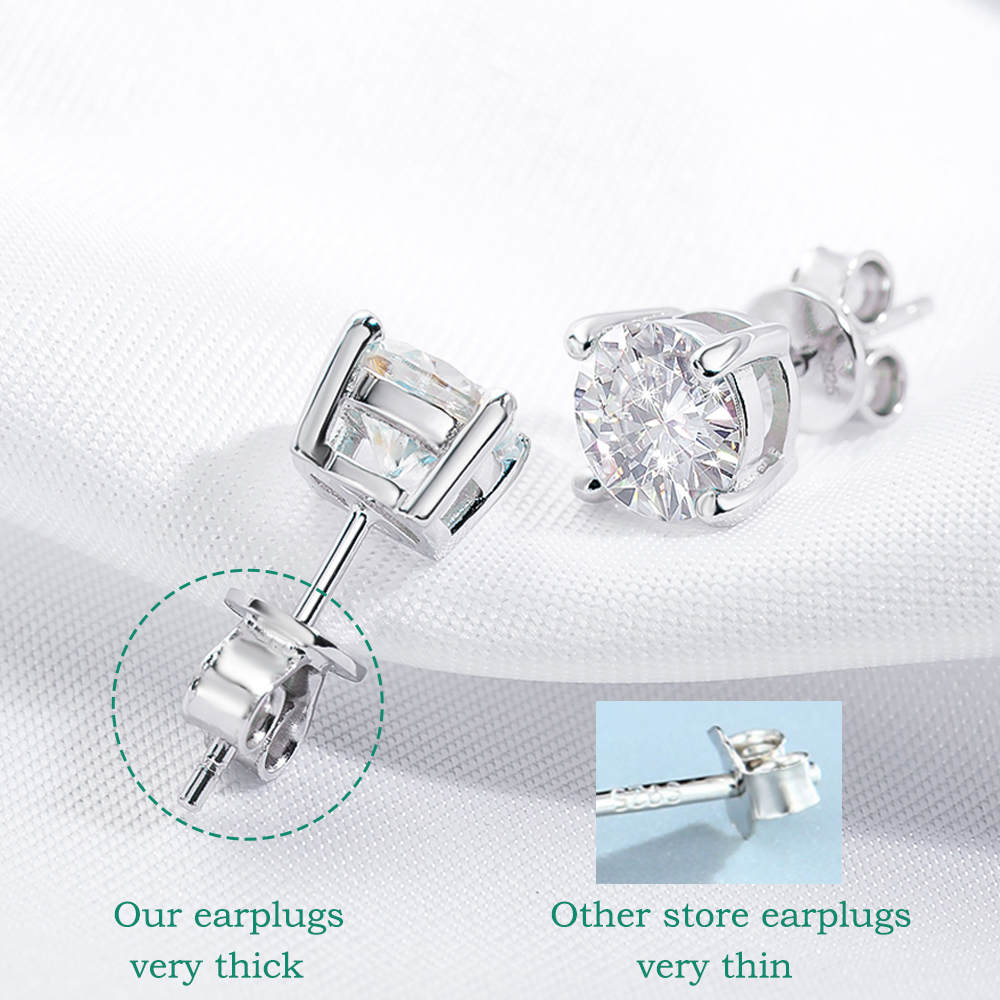 Smyoue 2ct 8Mm Test Geslaagd Moissanite Studs Oorbellen Voor Mannen Vrouwen S925 Zilver Geplatineerd Bruid Bruiloft Diamanten Studs