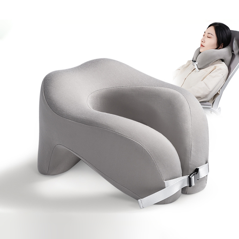 Almohada de viaje en forma de U, almohada de espuma viscoelástica pura para el cuello, para avión, oficina, siesta, almohadas cervicales, vuelo, cabeza para dormir, soporte para el cuello