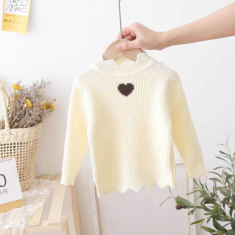 Girl Wool Sweater Underwear Tops  Sweetheart Thicken Warm Winter Autumn Knitting Pullover Outdoor Kids Baby Children Clothin