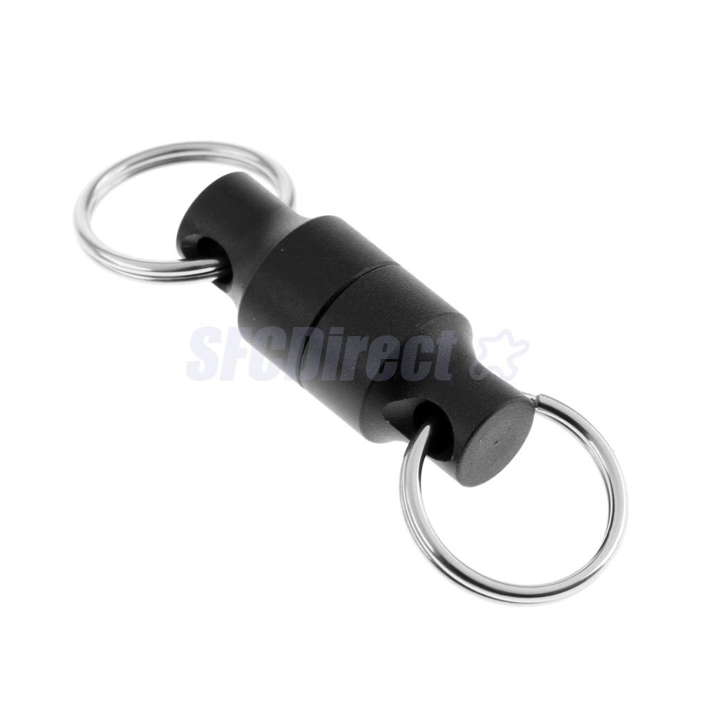 Fly Fishing Accessories Landing Trout Net Magnetic Net Release Holder Buckle Keeper with Split Rings Black