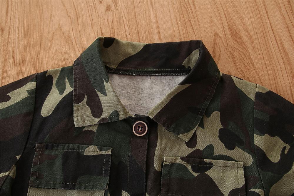 Baby mädchen oberbekleidung mädchen frühling und herbst modische Tarnung jacke Mitte-länge taille baumwolle jacke mädchen kleidung