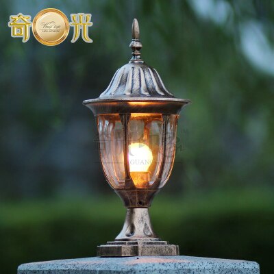 220 V/110 V zwart/brons tuin licht fitting aluminium outdoor pijler wandlamp post
