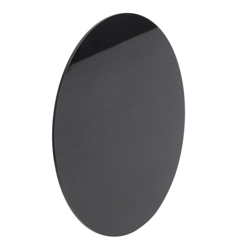 2Pcs Black 3Mm Acrylic Plastic Circular Plate Cutting Round Mirror - Diameter 200Mm & Diameter 100Mm