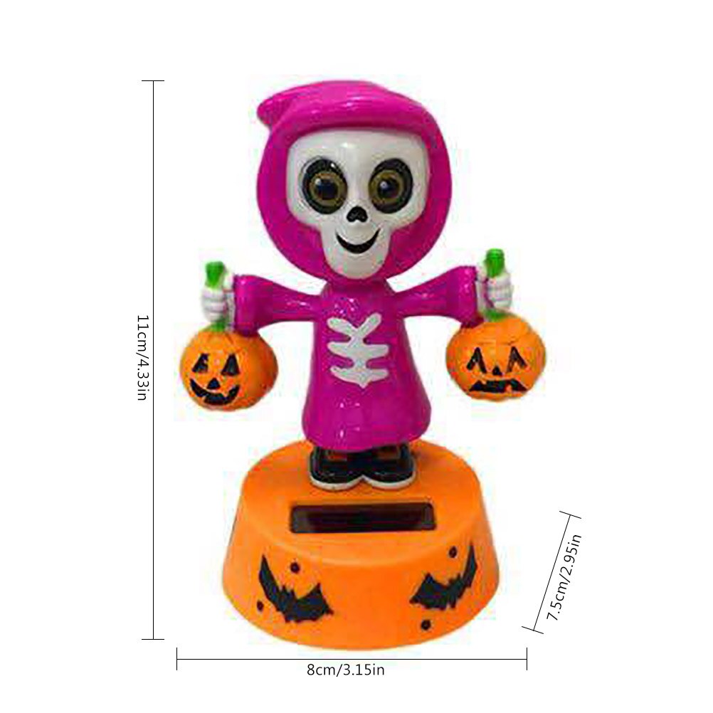 Halloween Solar Pumpkin Powered Dance Swing Toy for Car Desktop Home Office Halloween Decoration