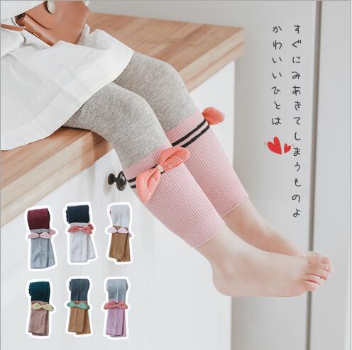 Spring and summer pair of needle children's nine-point pants with bow wings girls leggings