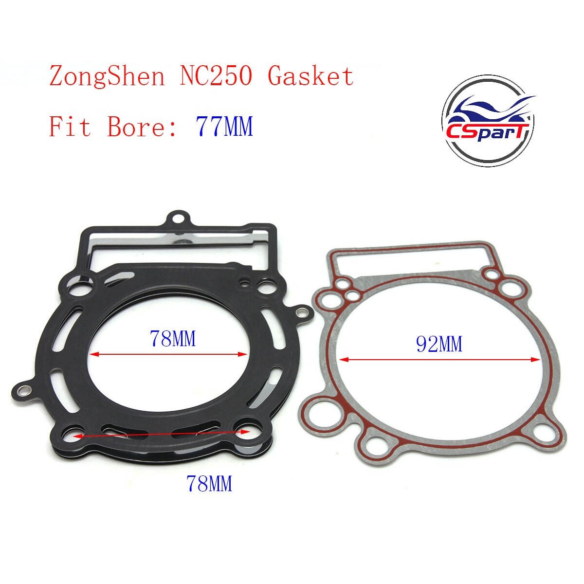 77mm 16mm 4 Valve 250 250CC Piston Ring Kit Zongshen NC250 ZS177MM KAYO T6 BSE J5 xmotos Dirt Pit Bike: Gasket Kit