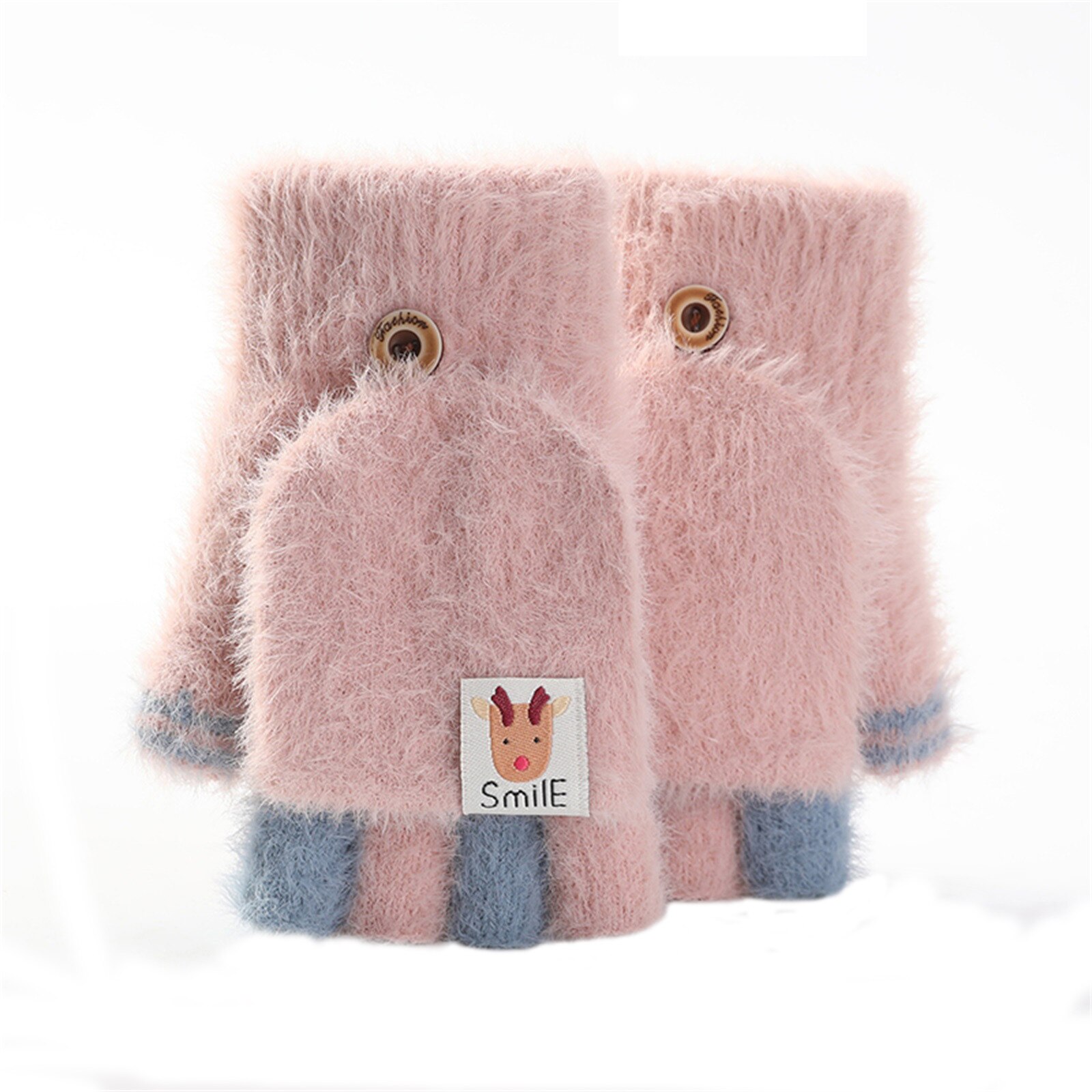 #30 Winter Handschuhe freundlicher Karikatur Volle Finger warm Verdicken Fäustlinge Winter Skifahren Handschuhe Windschutz Handschuhe Guantes Bicicleta Niño: A