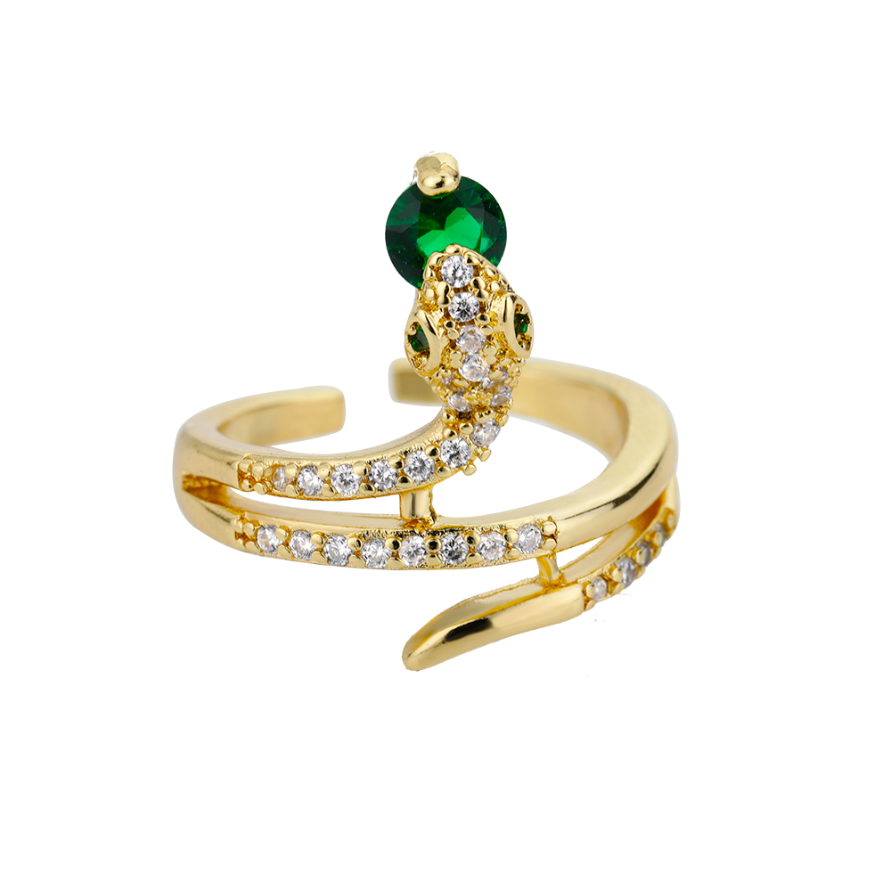 Schlangenringe für damen und mädchen, verstellbare fingerringe mit zirkonia, goldringe, eheringe, paarringe, schmuck, anillos mujer: Jz2819-2