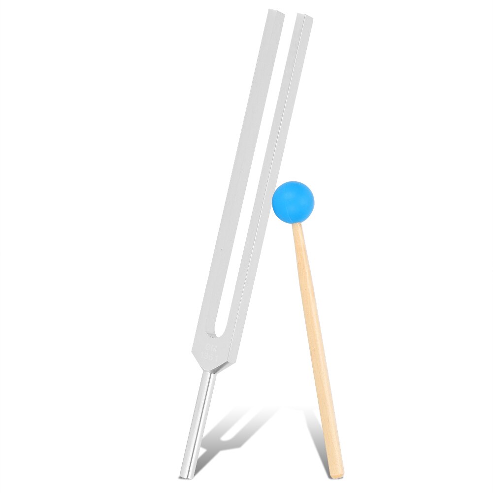 OM136.1HZ alliage d'aluminium diapason bois marteau thérapie de guérison sonore système nerveux test diapason ensemble d'outils de soins de santé