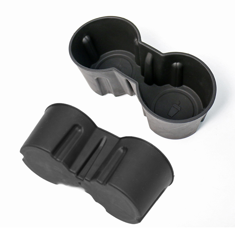 Car Water Cup Holder For Tesla Model 3 Model Y Accessories Silicone Skid Proof Water Proof Car Coasters Double Hole Holder