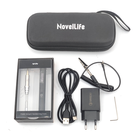 Mini TS80 Portable Electric Soldering Iron QC3.0 Quick Charger Kit Adjustable Temp Digital OLED Screen USB Type C Power Cable