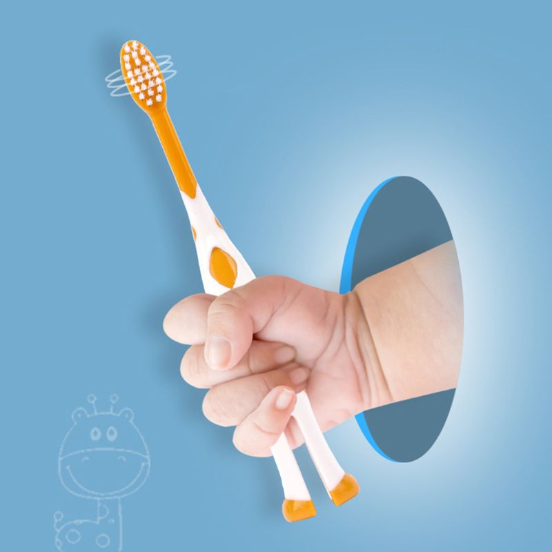 4 Stck Nette Karikatur Baby Zähne Pflege Zahnbürste Super Feinen Weichen freundlicher Zahnbürsten