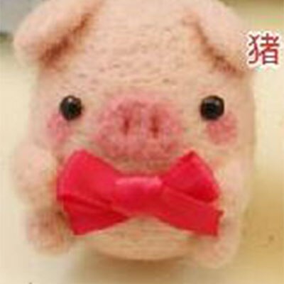 Jiwuo okrągłe lalki DIY wełna filcowanie igłą pakiet materiałów wełna filc rękodzieło szturchać zestaw zestaw robić rękodzieła filcowanie igłą kreatywny prezent: świnia