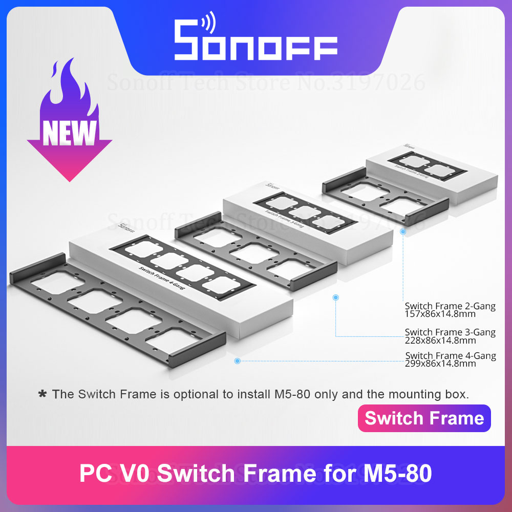 Itead Sonoff M5 Switchman Schakelaar Frame 2/3/4 Gang Aangepast Voor M5-80 Slimme Schakelaar Eenvoudig Te Installeren Pc v0 Montage Doos