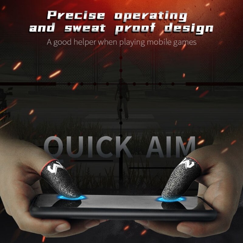2 kpl puhelinpelit hienkestävät sormikäsineet peukalot sormenpäällinen liukumaton pinnasängyn hiha pubg-kosketusnäyttö peli käytännöllinen pääsy