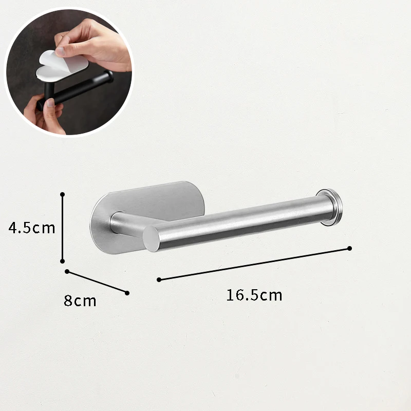 Wall Mount Toilet Towel Paper Holder Adhesive Black Silver Kitchen Roll Paper Stand Hanging Napkin Rack Bathroom Accessories WC: Red