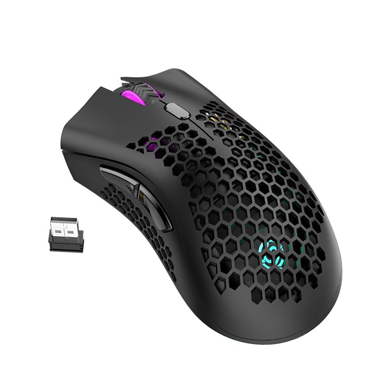 2.4G Rechargeable Wireless Gaming Mouse for Desktop PC Computers RGB Light Honeycomb Hollow Mouse for Gamer Notebook Laptop Mice