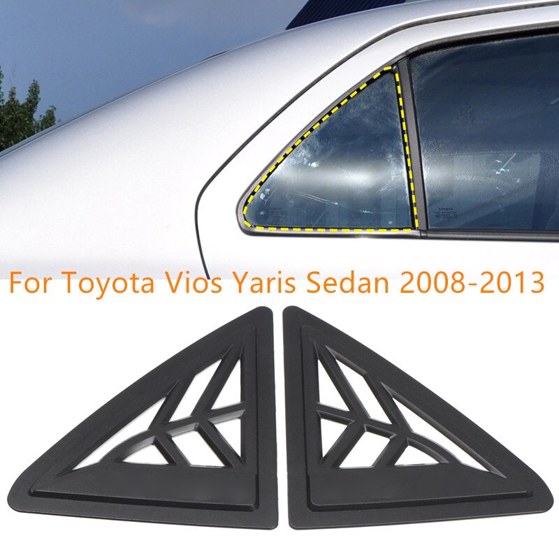 2 Stuks Auto Window Cover Voor Toyota Vios Yaris Sedan Buitenspiegel Auto Side Window Lamellen Vent cover Trim Decoratie