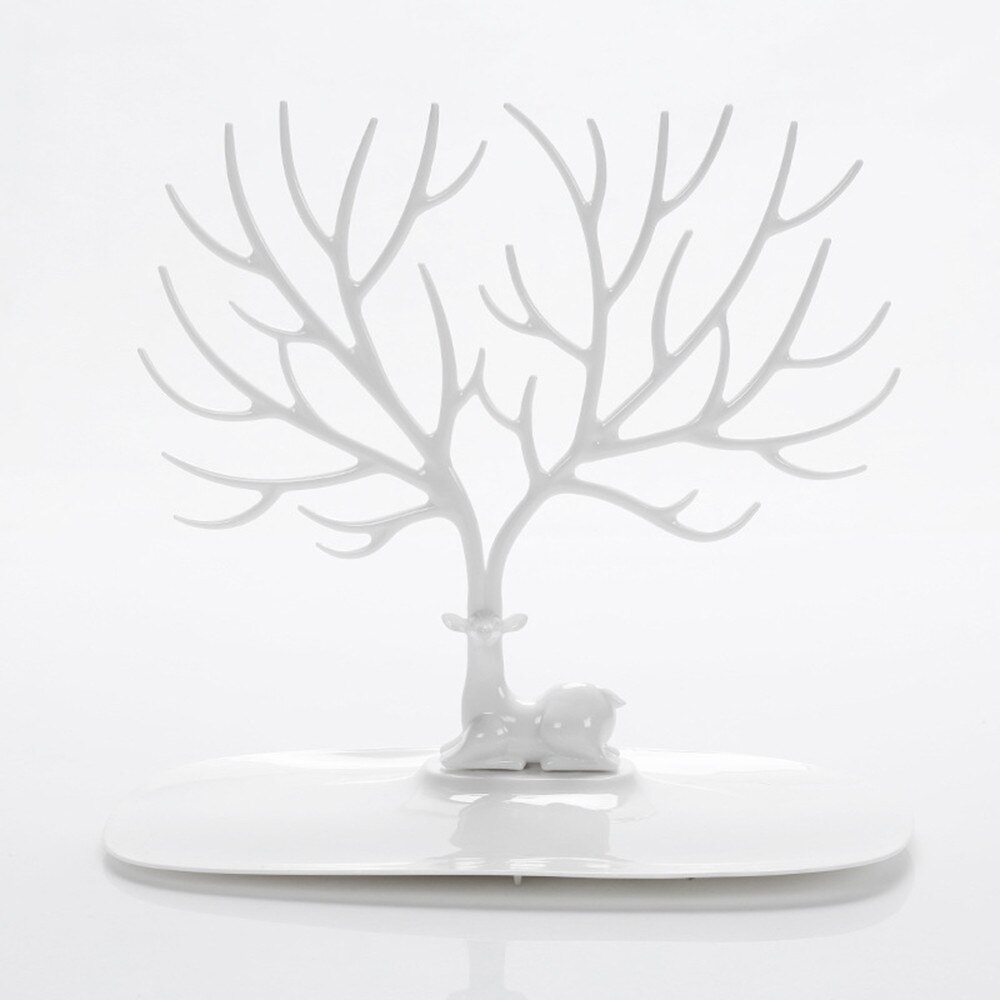 Présentoir de bijoux en forme de tête de cerf, 25 #, présentoir de bijoux, pendentifs, boucles d'oreilles, colliers: white 