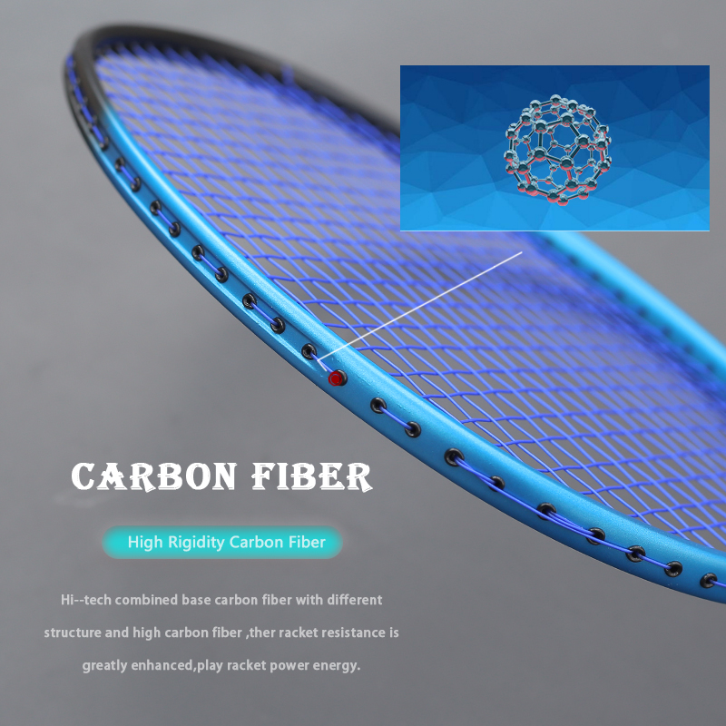 5U 75G Full Carbon Fiber Strings Badminton Rackets Light Weight Training Racquet High Tension 22-30LBS G5 Bags