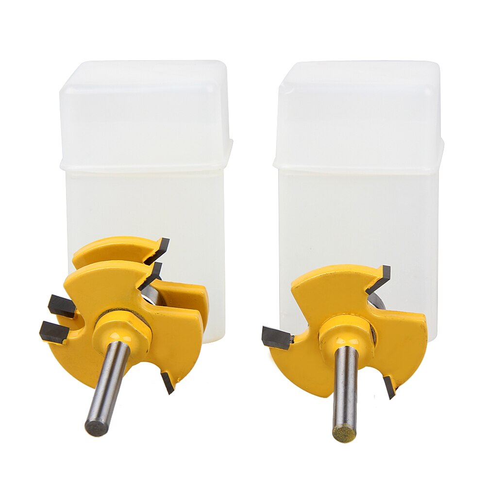 Freesset met 2 pc schachten, messing en groefverbinding, 3/4 " houtsnijgereedschap