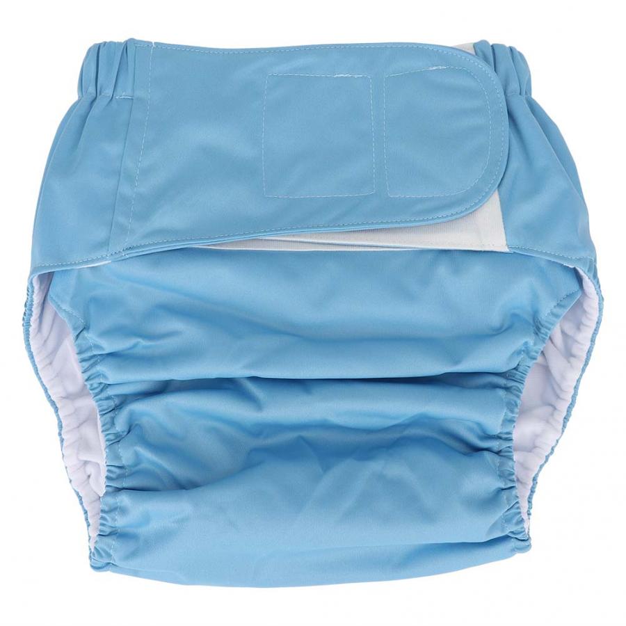 Waterproof Washable Reusable Adult Elderly Cloth Diapers Pocket Nappies for Elderly Disabled: Blue