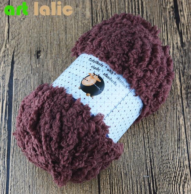 Super blødt glat chunky akryl dobbelt strikkeuldsgarn farverigt boldgarn til gør-det-selv strikning babytøj hue: Kaffe