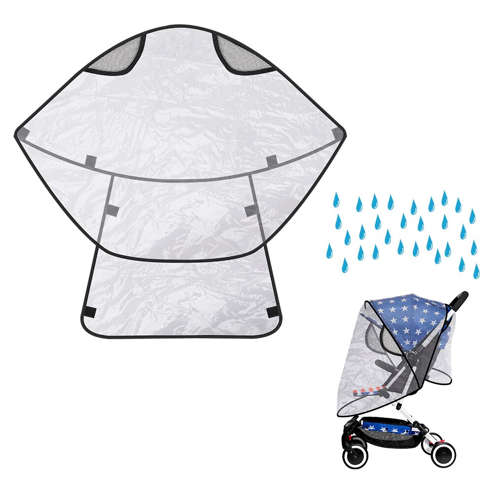 Universal Transparent Waterproof Rain Cover Baby Stroller Raincover Wind Dust Shield Baby Stroller Pushchair Pram Rain Cover