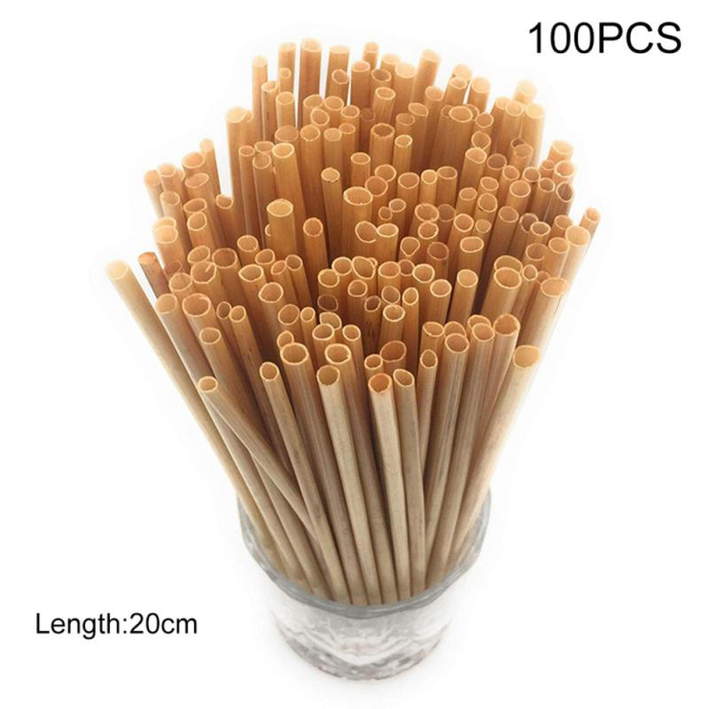 100Pcs Natuurlijke Tarwe Stro 100% Biologisch Afbreekbare Rietjes Milieuvriendelijke Draagbare Rietje Bar Keuken Accessoires: Default Title