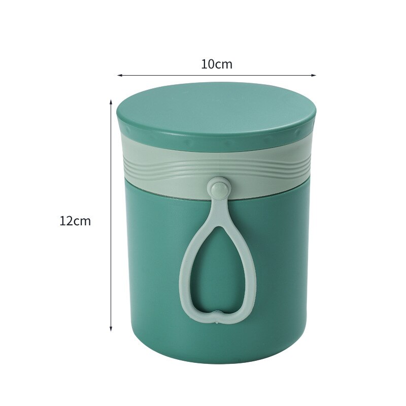 1100ml Healthy Material Lunch Box With Soup Cup Leak-Proof Microwave Bento Box Dinnerware Set Food Storage Container: Green B