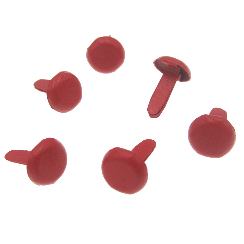 100 st 5.5 x 11mm runda metallbrickor scrapbooking tillbehör hantverk utsmyckningar fäste för skor dekoration: Röd 100 st