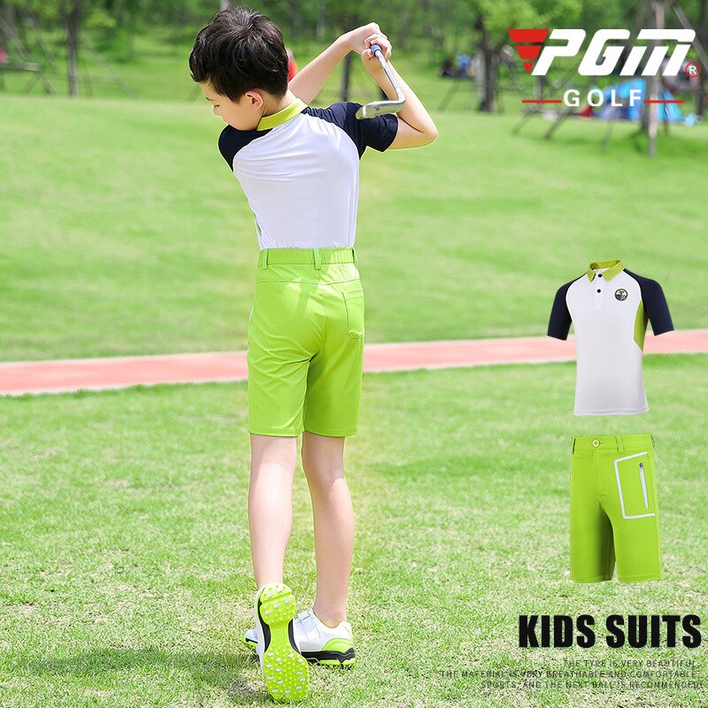 Pgm adolescent garçons vêtements costumes été enfants à manches courtes t-shirt haut Stretch Shorts sport vêtements de golf D0784