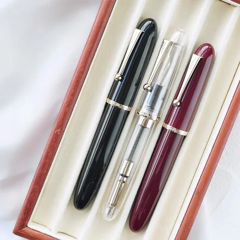JinHao 9019 pluma estilográfica de lujo acrílico transparente Spin Pen F M papelería suministros escolares de oficina pluma de escritura