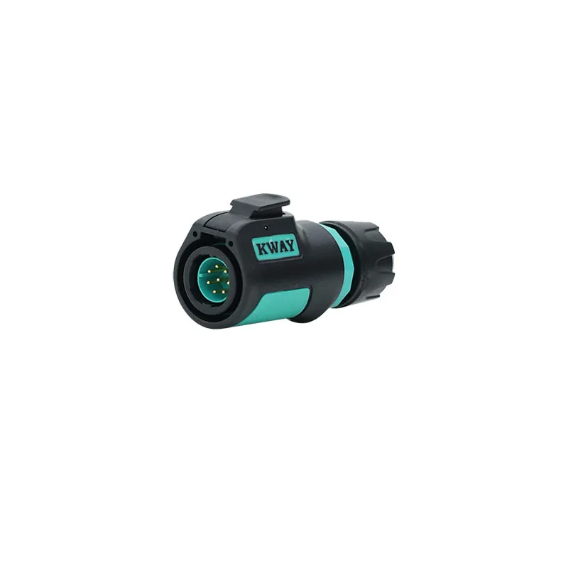 KWAY K16 Waterproof Bulkhead Electrical Connector Adapter IP68 Male Plug Female Socket Industrial AC DC Power 2 3 4 5 7 8 9 Pin: Blue
