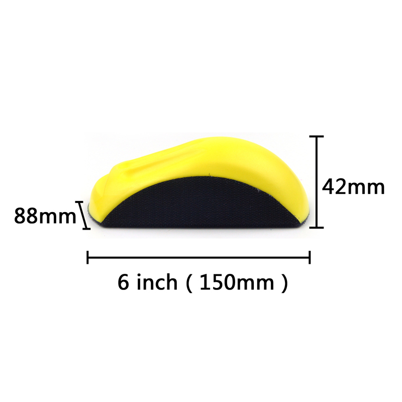 POLIWELL 6 inch 150mm Muis Vormige Schuren Disc Houder Schuurpapier Backing Polijsten Pad Hand Schuurblok voor Houten Auto polijsten: 6 inch mouse shaped