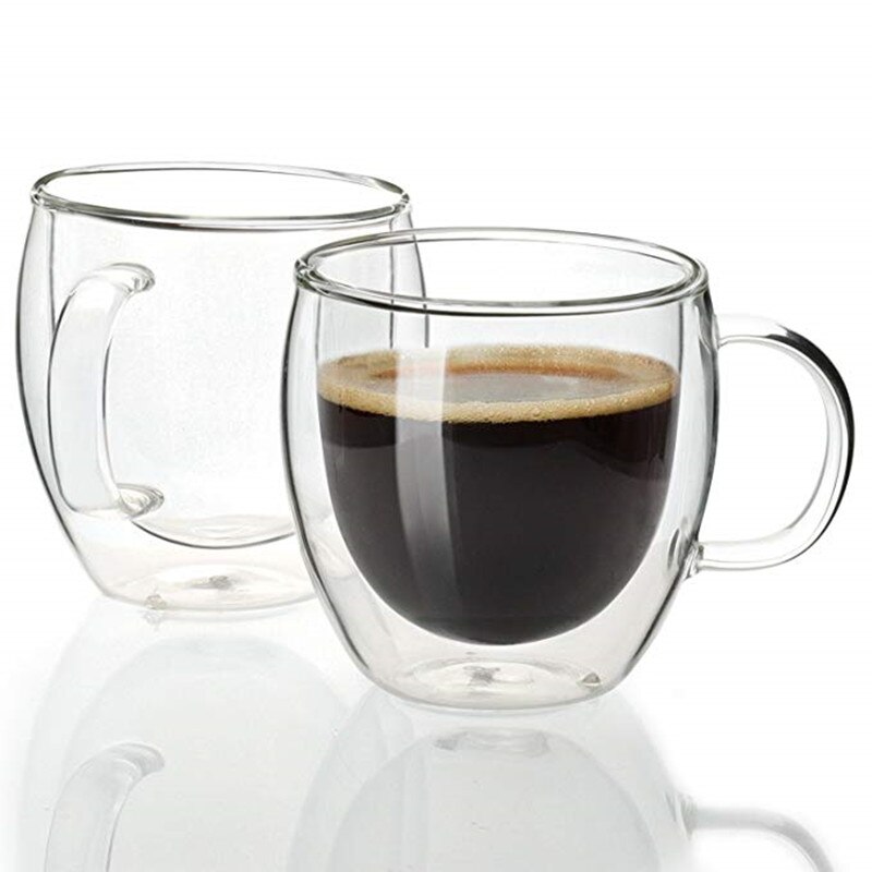Gobelet Double paroi résistant à la chaleur | 1/2/4 pièces, transparent, thé fait main, boisson, tasses de boisson saines, tasses à café isolées: 2Pcs 250ml