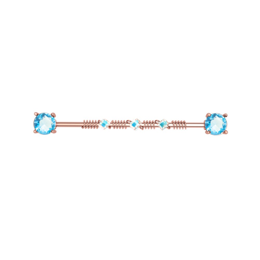 Schmetterling Pfeil Industrielle Hantel für Frauen Männer Stahl CZ Knorpel Wendel Ohrringe Zucht Karosserie durchbohren Schmuck Oreja 14G x 38mm 1PC: 2397-REGD