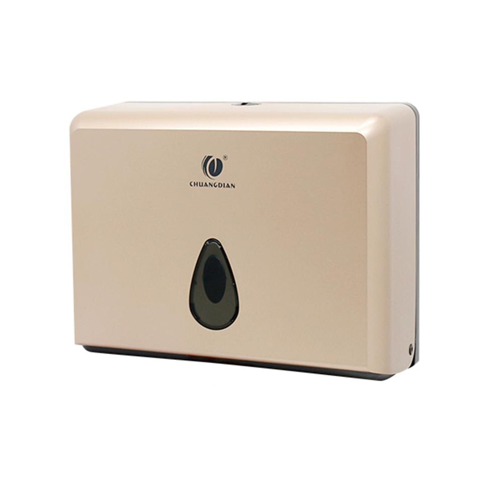 Household Roll Paper Box, Hotel, Wall-Mounted Bathroom Toilet, Bathroom Waterproof Plastic Rectangular Tissue Box, Tissue Holder: Champagne gold