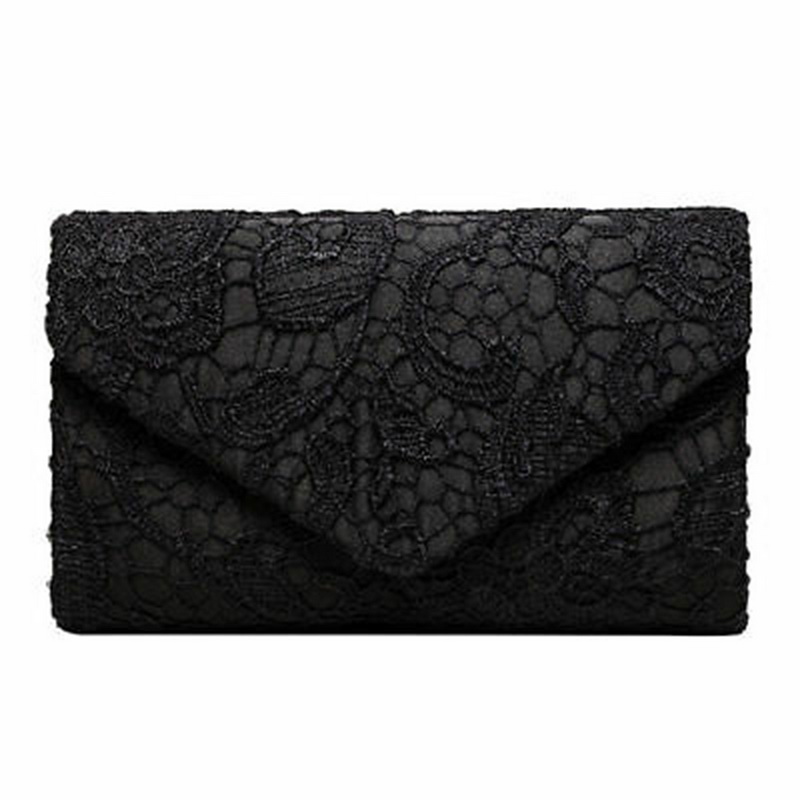 Litthing classical Style Women Handbags Solid Clutches Beautiful Girl Handbags Bags For Women: Black