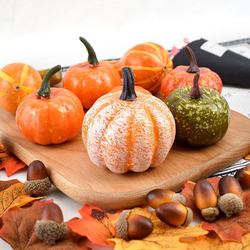 Simulation de citrouille pour Halloween, 50 pièces, 86 pièces, 166 pièces, décoration artificielle, accessoires végétaux de fête, DIY