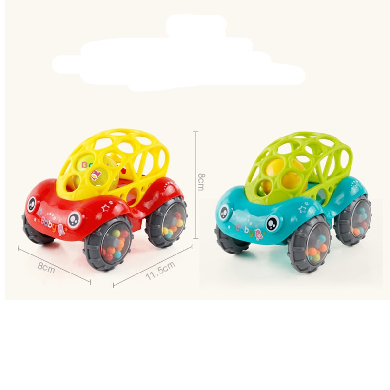 1pc baby plastic niet-giftige kleurrijke dieren hand rinkelen schuddende bel auto rammelaars speelgoed muziek handbel voor kinderen kleur willekeurig