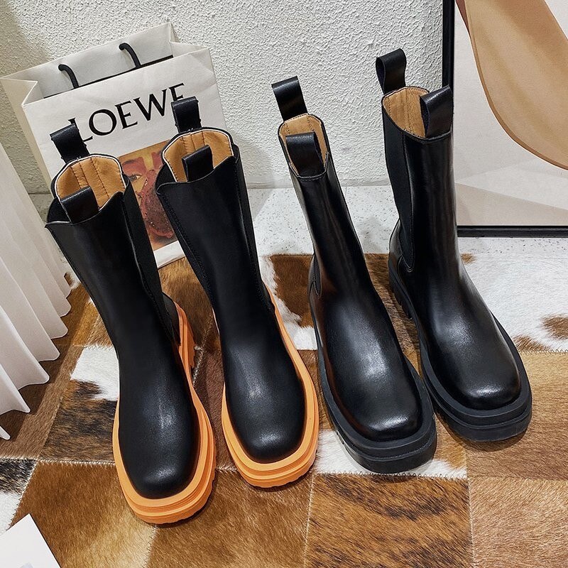 2020 botas femininas de couro marca outono inverno quente botas curtas sapatos de plataforma à prova dwaterproof água antiderrapante meados de bezerro botas mujer
