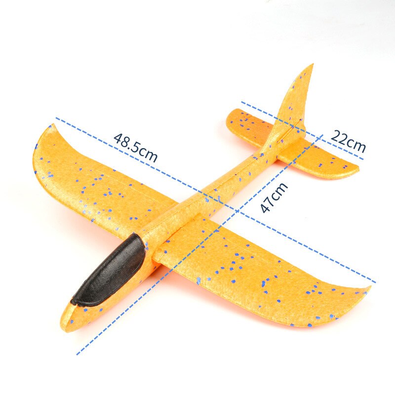 48 CM DIY Hand Throw Airplane EPP Foam Launch fly Glider Planes Model Aircraft Outdoor Fun Toys for Children Plane Toys Game: non-luminous-orange