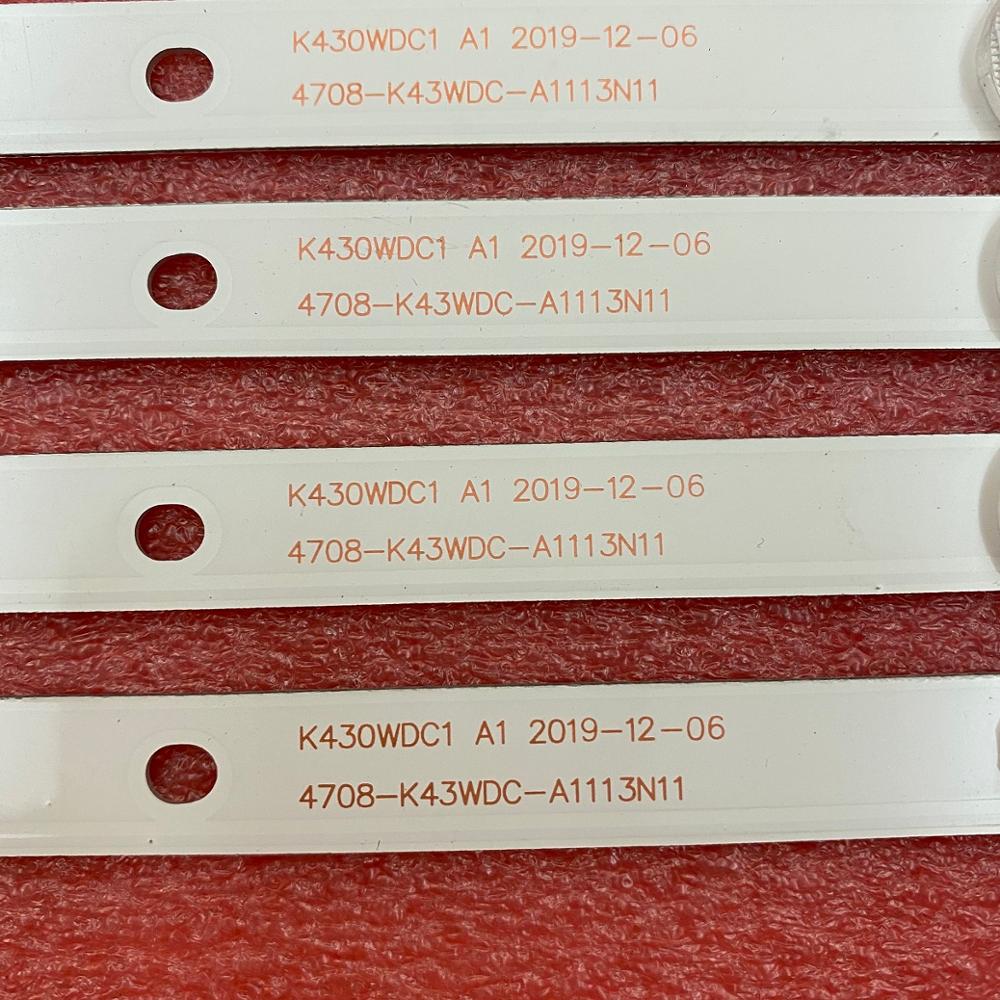 8 PCS/lot LED backlight strip for 43PFT4002 43DL4012N 43HFF5952 L43E6800 K430WDK3 K430WDC1 A1 A3 4708-K43WDC-A3113N11 A1113N11