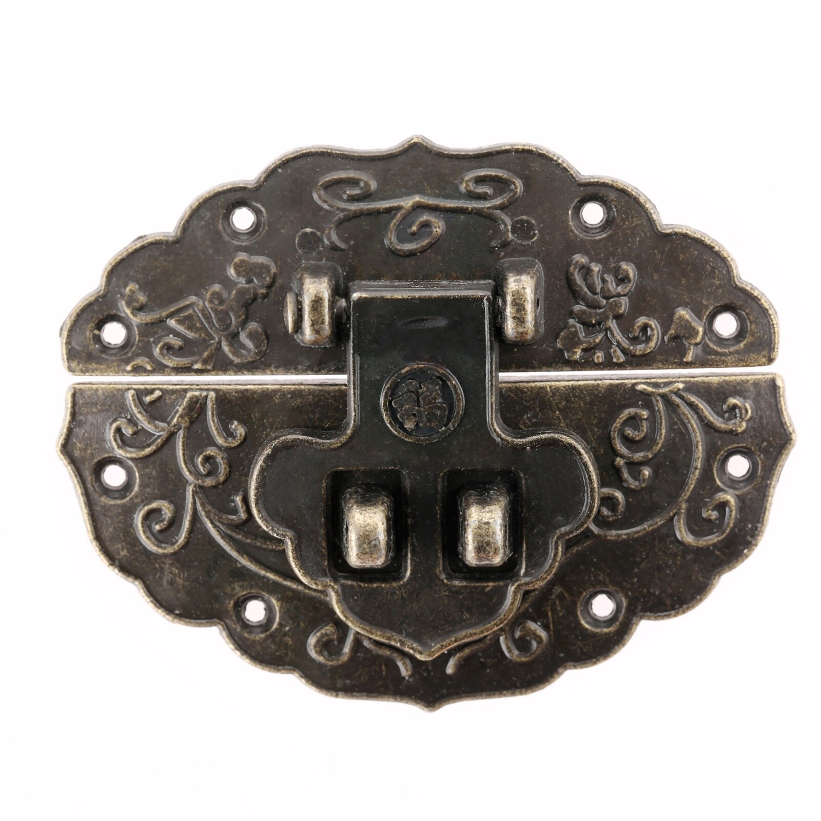 1pc trækasse hasp vintage stil dekorativ smykkeskrin kuffert hasp lås møbel spænde lås lås