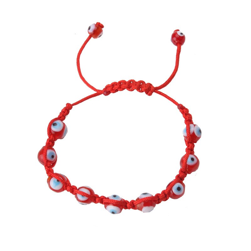Lucky Eye Turkse Evil Eye Bead Gevlochten Armband Zwart Blauw Rood Touw Ketting Armband Verstelbare Voor Vrouwen Meisjes Handgemaakte Sieraden: 7