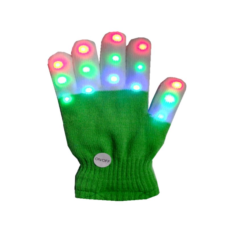 Børn led finger lys op handsker, små 6 tilstande blinkende led varme handsker 72xc