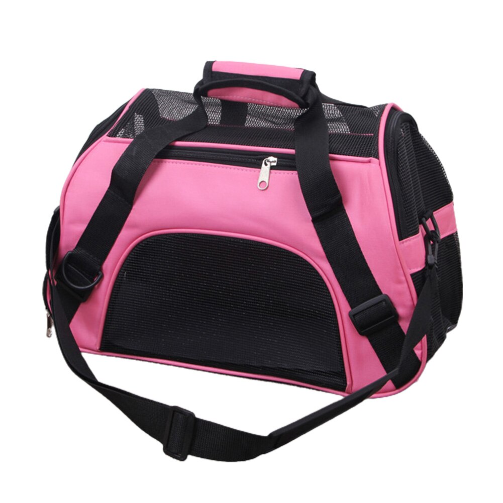 Portable Dog Cat Carrier Bag Pet Puppy Travel Bags Breathable Mesh Small Dog Cat Dogs Cage Crossbody Tote Bag Pets Handbag: S Pink